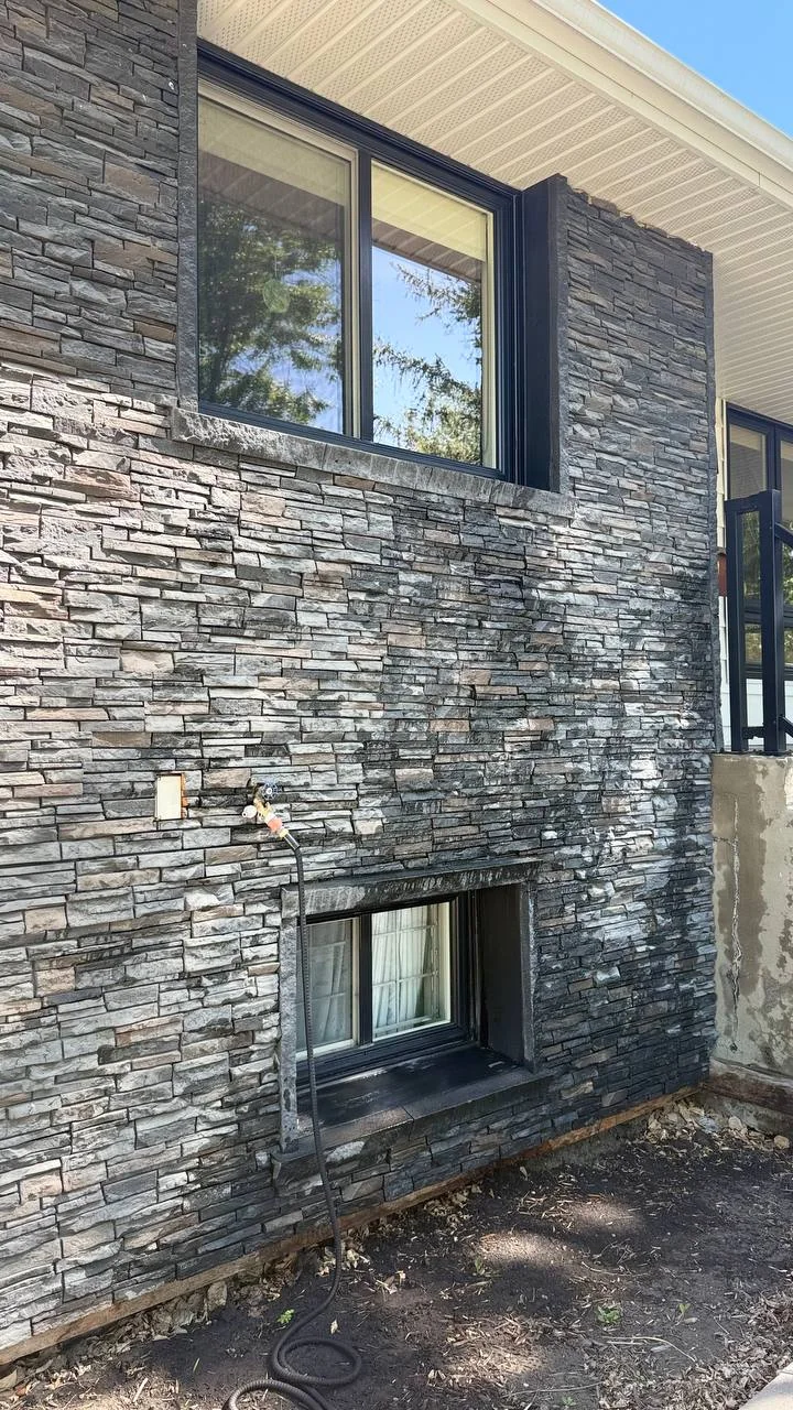 Clean windows on a two-storey Calgary home